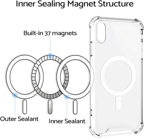 TORU MX Slim for iPhone XR Magnetic Case, Compatible with Magsafe, Hybrid Transparent HD Clear Case with Detachable Wrist Strap, Scratch Resistant...