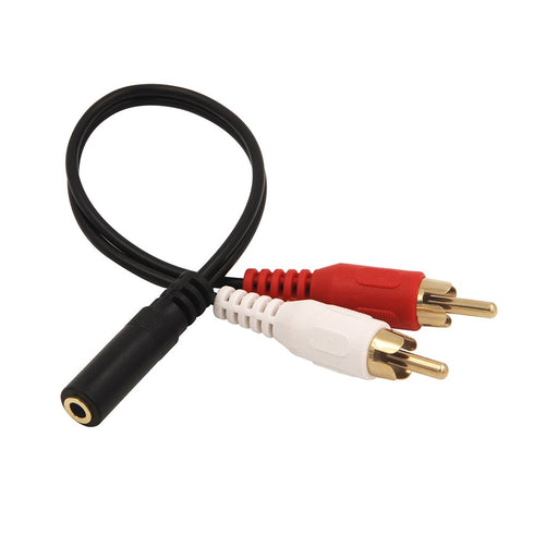 VCE 3.5mm Female to 2 RCA Male Stereo Audio Y Cable 2-Pack, Gold Plated Adapter Compatible for TV,Smartphones, MP3, Tablets, Speakers,Home Theater...
