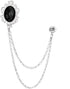 Huture 2 Packs Men's Gem Brooch Lapel Pin Badge Hanging Chains Collar Brooches Pin for Career Suit Tuxedo of Shirts Tie Hat Scarf for Boyfriend Fa...