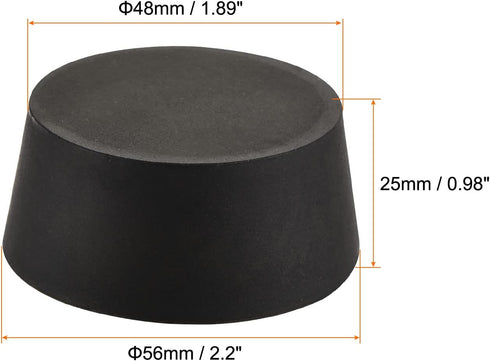 MECCANIXITY Rubber Tapered Plug 48mm to 56mm Solid Test Tubes Bungs Stopper Black for Lab Home 5 Pieces...