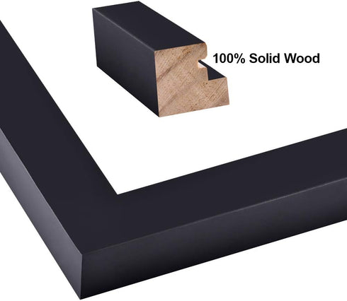 RPJC 8x14 Soild Wood 2 Opening Picture frames with High Definition Glass Display 4x6 and 5x7 with Mat or 8x14 Without Mat for Wall Mounting Hangin...