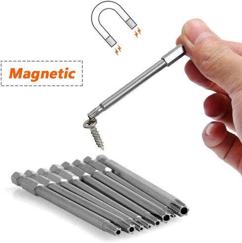 Mesee 8Pcs Magnetic Torx Head Screwdriver Bits with 1/4 Inch Shank, T8-T40 S2 Steel Star Torx Screwdriver Bit Set for Woodworking Home Repairing T...