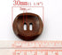 PEPPERLONELY Brand 50PC Brown 2 Hole Scrapbooking Sewing Wood Buttons 30mm (1-1/6 Inch)...