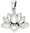Flower Lotus Pendant .925 Sterling Silver Symbol Strength Om Peace Transformation Charm...