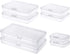 8 Pieces Mixed Sizes Rectangular Empty Mini Clear Plastic Organizer Storage Box Containers for Craft Projects...