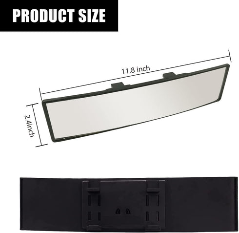 1 PC Rear View Mirror, 11.4 inch Panoramic Rearview Mirror, Interior Clip-on Wide Angle Rear View Mirror, Reduce Blind Spot Effectively Universal ...