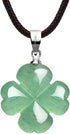 Four Leaf Clover Necklace,Made with Green Aventurine for Faith Hope Love and Luck 18 Inch Rope Chain St. Patrick's Day...