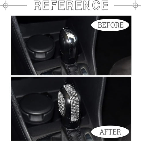 1797 for VW Volkswagen Accessories Bling Jetta Passat Tiguan Golf Atlas Touareg Arteon Eos Gear Shift Knob Cover Trim Parts Sticker Silver Crystal...