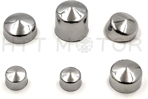 HTTMT MT247-003-CD Chrome Bolts Toppers Caps Compatible with 1991-2012 Harley Davidson Dyna Glide Twin Cam...