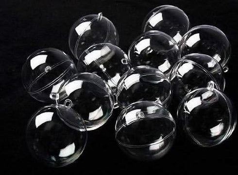 Plastic Ball Ornament, 70mm, Clear, Pack of 12 (70 mm)...