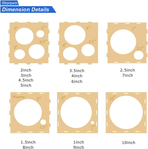 Worown 14 Holes Collapsible Wood Balloon Sizer Box, 1-10 Inch Balloon Sizer Cube, Balloon Size Measurement Tools for Balloon Arches, Balloon Colum...