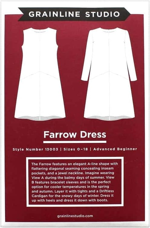 Grainline Studio Farrow Dress Sizes 0-18 Fabric, Multi...