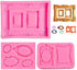 3 Pieces Pink Picture Frames Silicone Mold for Cake Decorating Sugar Gum Paste Chocolate Cookies Resin Polymer Clay...