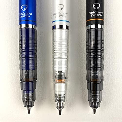 Zebra Pen DelGuard Mechanical Pencil, Fine Point, 0.5mm, Black/Blue/White Barrel, Lead Refills, Refillable, 3-Pack (58603)...
