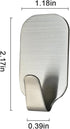 Self Adhesive Hook Stick on Wall 304 Stainless Steel Polished Hanging Clothes Coat Hat Hooks and Strong Heavy Duty Metal Super Power Hooks Storage...