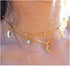 Olbye Moon Star Necklace Layered Satellite Necklace Choker Double Chain Gold Necklace for Women and Girls...
