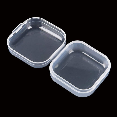 Plastic Beads Storage Containers - Mini Clear Square Box Empty Case with Lid for Earplugs, Pills, Jewelry, Hardware or Any Other Small Craft Gadge...