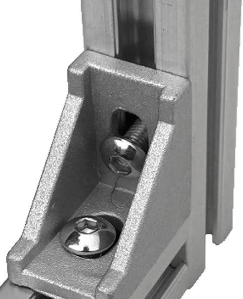 Zeberoxyz 20PCS 2028 Corner Bracket Silver Right Angle 20Series 2 Hole Aluminum Brackets for Slot 6mm Aluminum Extrusion Profile Accessories (20pc...