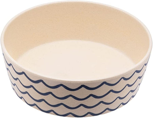Beco Classic Printed Bamboo Dog Food & Water Bowl,Nature Inspired Ocean Waves, Small...