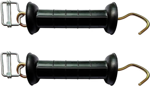 QMARK 2 Pack Electric Fence Gate, Electric Fence Gate Handle with Poly Tape Buckle, Spring Handle with Polytape End Buckle, Gate Handle with Poly ...