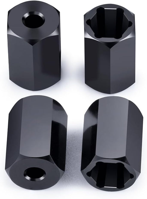 4 PCS 5mm to 7mm Wheel Hex Adapters (+10mm) for 1/10 WPL D12 RC Truck Car 1/24 SCX24 RC Upgrades Accessories Black...