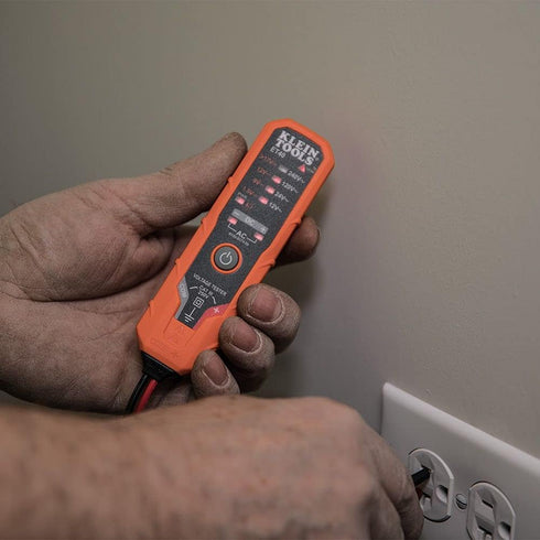 Klein Tools ET40 Digital AC/DC Voltage Tester, 12-240V AC, 1.5-24V DC, LED Illumination, DC Polarity, Auto Off, CATIII 250V-Class 2- Double Insula...