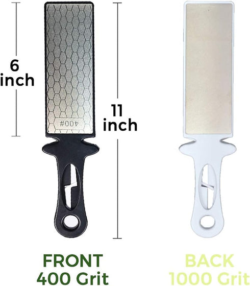 5-In-1 Diamond Sharpening Plate Knife And Scissors Sharpener Ceramic Knife Sharpener Rod Double-Sided 400/1000 Grit Honeycomb Surface Outdoor Kitc...