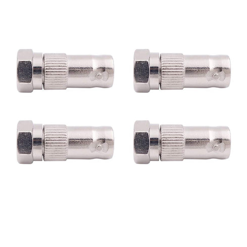Fancasee 4-Pack F Type Male to BNC Female Adapter 75 Ohm Plug Jack Coax Coaxial Connector Coupler Converter for CCTV Surveillance Security Camera ...
