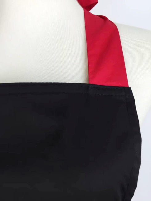 Black Lace Flirty Apron with Pocket, Fun Retro Sexy Cooking Pinup Aprons for Women Girls...