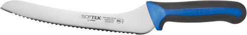 Winco Sof-Tek, 9" Offset Utility/Bread Knife, Soft Grip Handle...