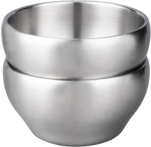 IMEEA Ice Cream Bowl Insulated Bowl 15oz Double Wall Soup Bowl SUS304 Stainless Steel Cereal Bowl, Set of 2...