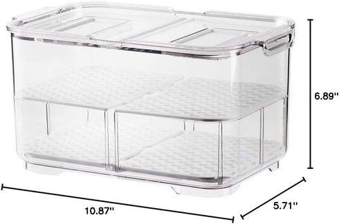 SANNO Refrigerator Food Storage Containers Stay Fresh,Food Storage Container Bin Stackable Refrigerator Freezer Organizer Fresh Keeper Drawers wit...