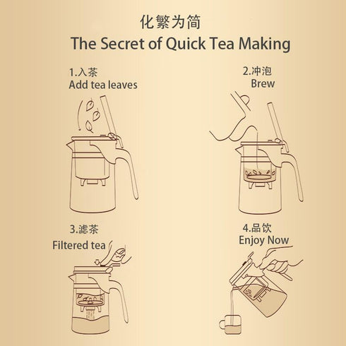 500ML Glass Teapot with Detachable Infuser Filter Teapot for Loose Leaf Tea...