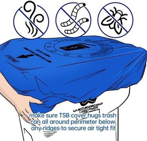 Trash Can Smell Eliminator Cover, Odor Eliminating Bag with Optional Straps, Eliminates Odor from Trash, Durable, Effective, Chemical-Free, Lemon ...
