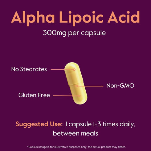 BESTVITE Alpha Lipoic Acid 300mg per Capsule (240 Capsules) (120 x 2) No Stearate - No Flow Agents - Non GMO - Gluten Free...