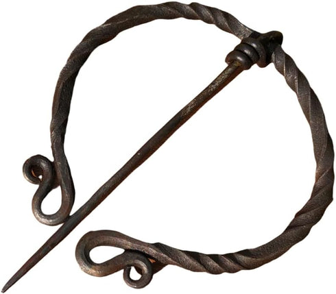 Large Twisted Penannular Brooch Cloak Pin Black...