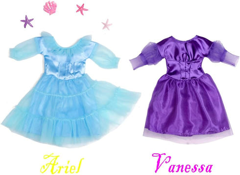 Halloween Doll Clothes Princess Ariel Vanessa Costume Mermaid Doll Clothes for 18 Inch Doll...
