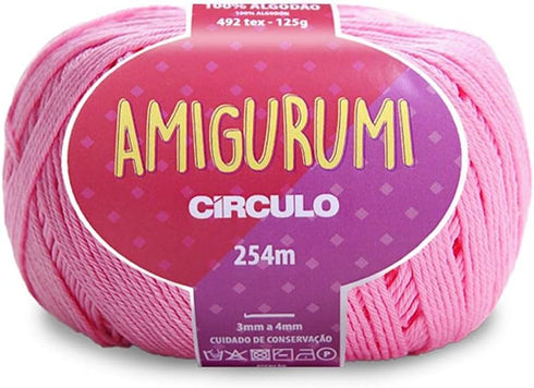 Circulo Amigurumi Yarn, 100% Mercerized Brazilian Virgin Cotton - Cotton Yarn for Crocheting and Knitting, Soft Yarn, Pink Yarn Art - Sport Weight...