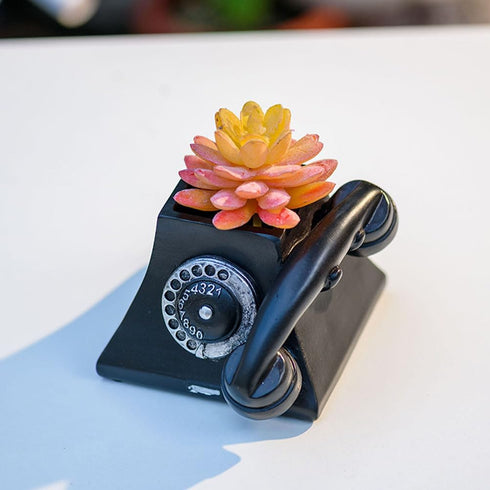 Yardwe 1pc Plant Pot Animal Succulent Planter Pots Telephone Shaper Flowerpot Retro Flower Pot Modern Cute Flower Pots Vintage Flower Pot Garden F...
