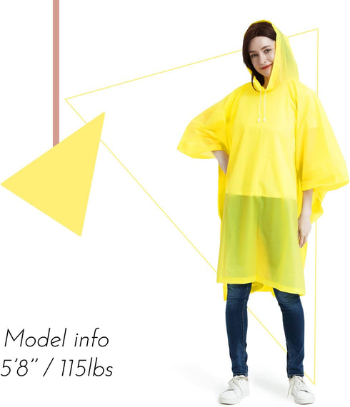 ANTVEE Reusable Rain Ponchos for Adult 2 Pack for Women and Men with Drawstring Hood...