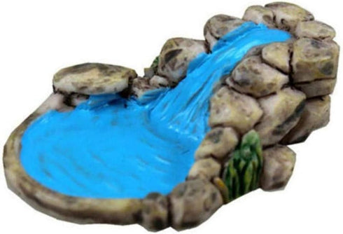 1Pc Mini Blue Water Well Bridge Figurines,Garden Sculptures and Statues, Miniature Craft Fairy Garden Gnome Moss Terrarium Gift,DIY Ornament,Garde...