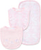 Little Me Baby Girls' 3-Piece Damask Scroll Bib and Burp Set...