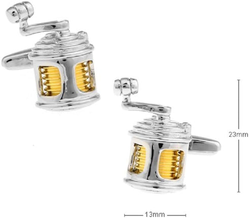 Fishing Reel Fish Rod Fisherman Pair of Cufflinks Presentation Gift Box & Polishing Cloth...