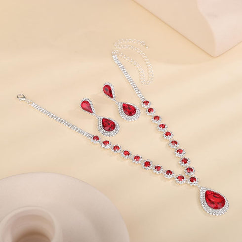 Denifery Bridal Necklace Earrings Set Crystal Wedding Jewelry Set Rhinestone Choker Necklace for Women...