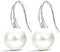FIFATA Fashion Silver Pearl Earrings for Women 8-8.5mm Classical Drop Dangle Earrings Jewelry...