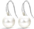 FIFATA Fashion Silver Pearl Earrings for Women 8-8.5mm Classical Drop Dangle Earrings Jewelry...
