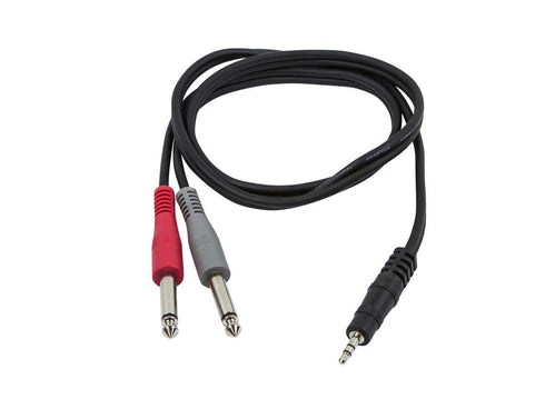 Monoprice 1/8-Inch TRS Male to Dual 1/4-Inch TS Male Cable - 3 Feet - Black, Connect Your iPod, iPhone, Android Smartphone To Pro Audio Gear...
