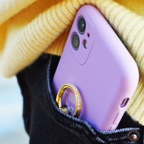 Transparent Phone Ring Holder 2 Pcs, Jsoerpay Clear Cell Phone Ring Holder with Diamond, Finger Grip 360°Rotation Compatible with Most of The Phon...