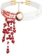 Dripping Blood Necklace,Man-made Pearls Choker Halloween Party Beads Necklace Vampire Witch Party Costume...