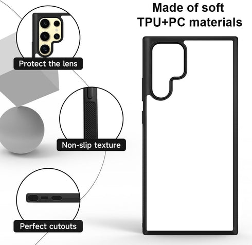 5PCS Phone Case for Samsung Galaxy S24 Ultra Sublimation Blank Case,Soft Anti-Slip Rubber+ Blanks Printable Aluminum Anti-Scratch Anti-Drop Bumper...